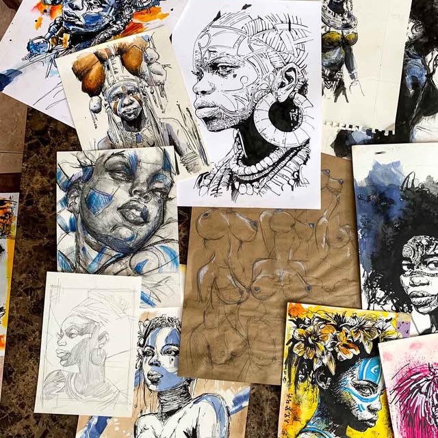 Sur la table de l'atelier